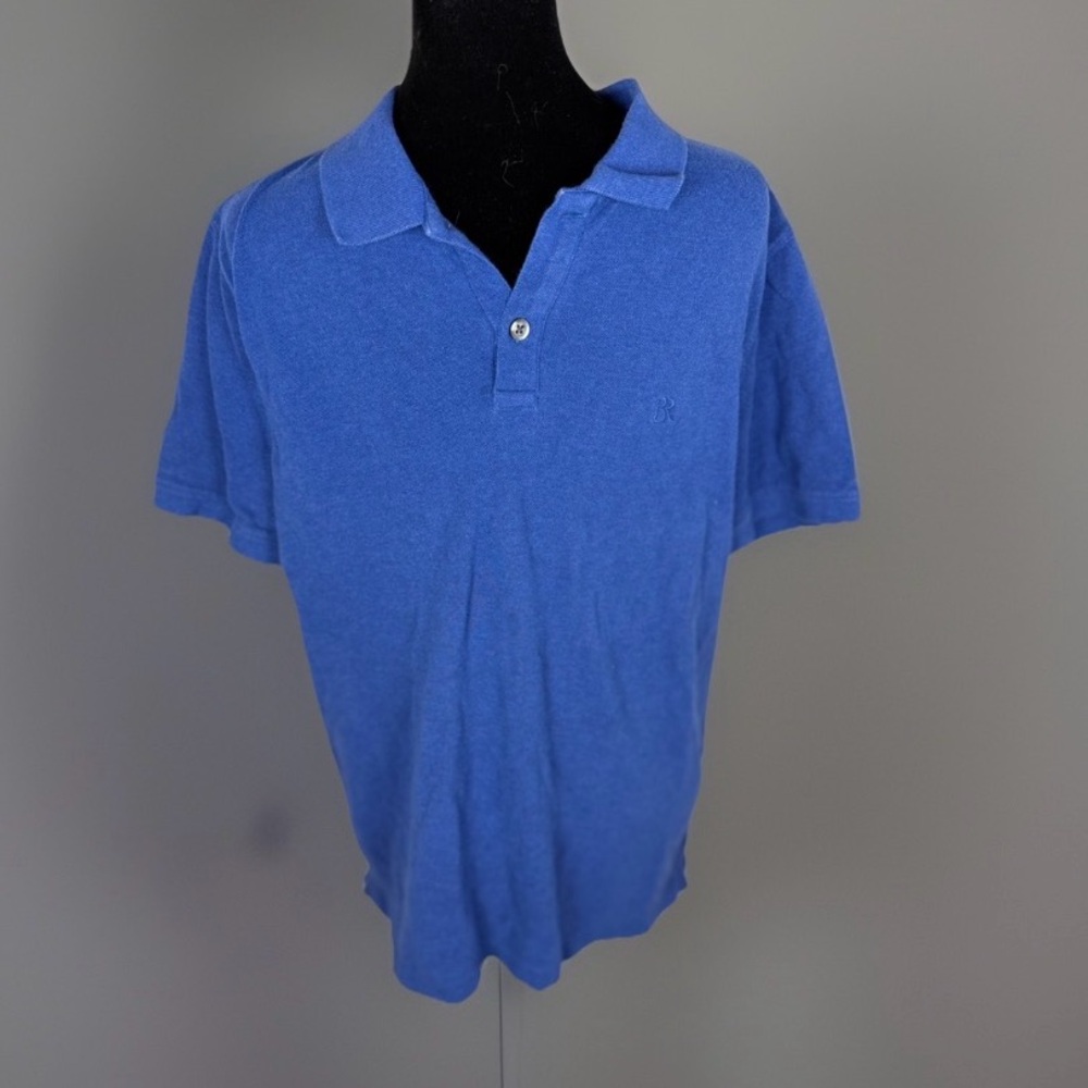 Banana Republic Polo Shirt Mens large slim fit Polo Navy Blue Short Sleeve Soft